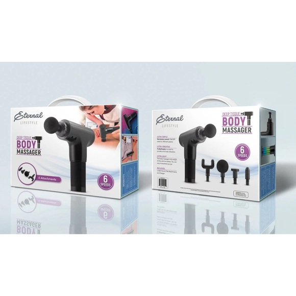 NIB Eternal Lifestyle Deep Tissue Body Massager 4 Attachments & 6 Speeds - Picture 2 of 4